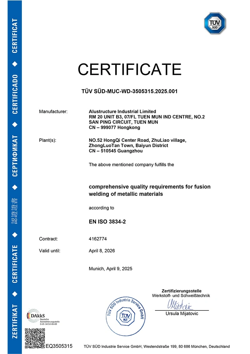 Zert ENISO 3834 Alustructure Industrial Limited final